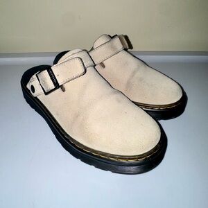 Dr. Martens Cream Carlson Suede Slingback Mules Size 7